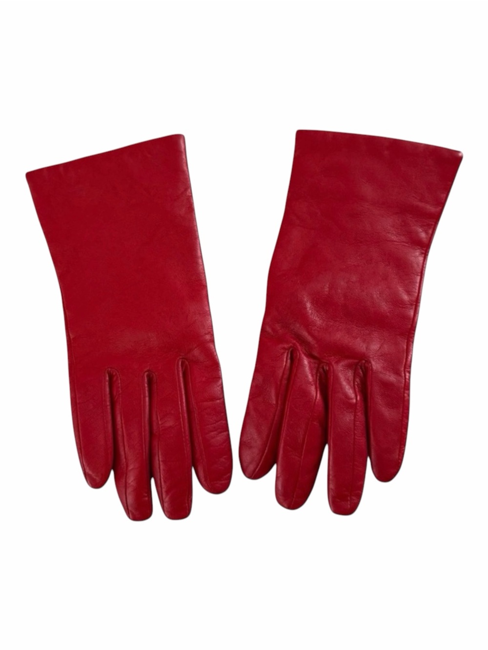 Antonella Ferrante Red Leather Gloves with Cashmere Lining